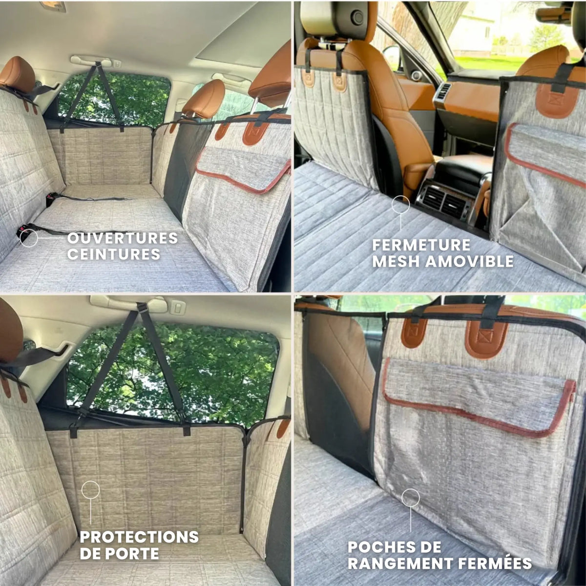 Housse de Protection Voiture pour Chien avec Base Rigide