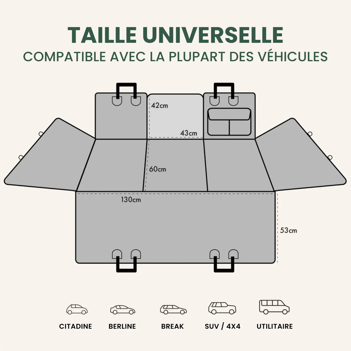 Housse de Protection Voiture pour Chien avec Base Rigide