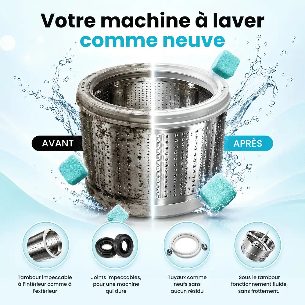 Pastilles de nettoyage en profondeur pour machine à laver