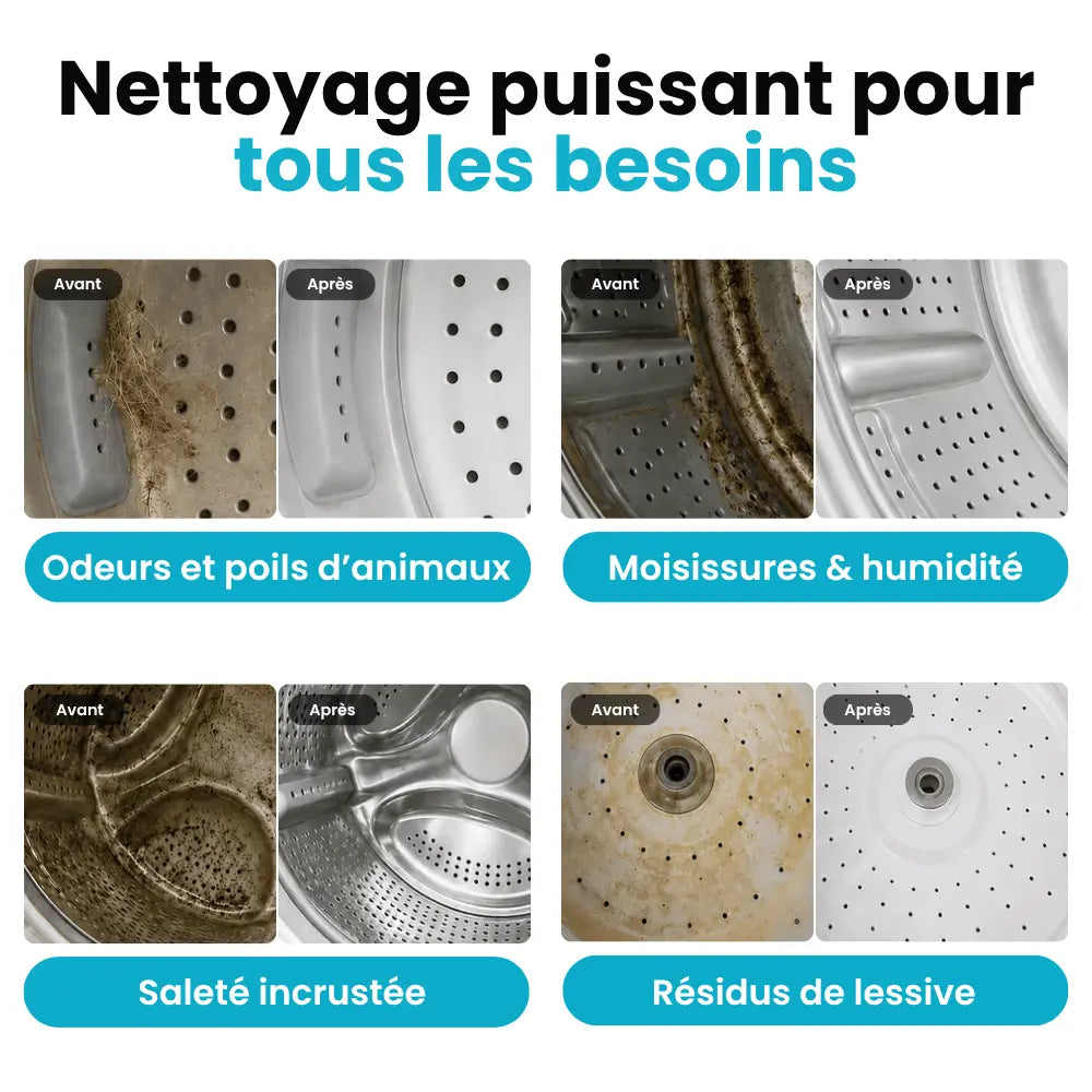 Pastilles de nettoyage en profondeur pour machine à laver