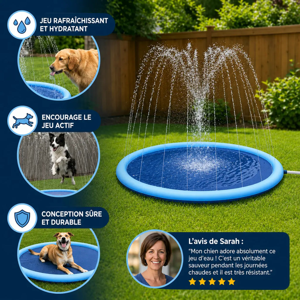 Piscine pour chiens avec jets
