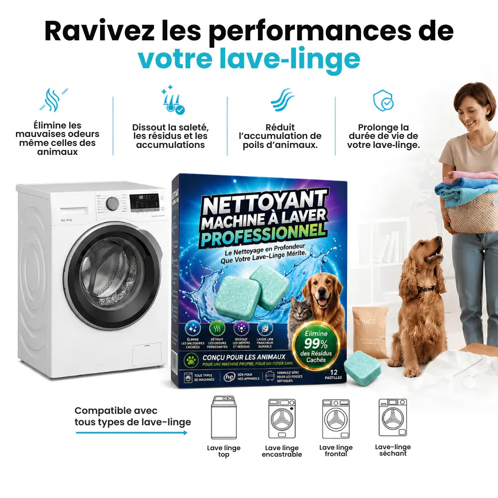 Pastilles de nettoyage en profondeur pour machine à laver