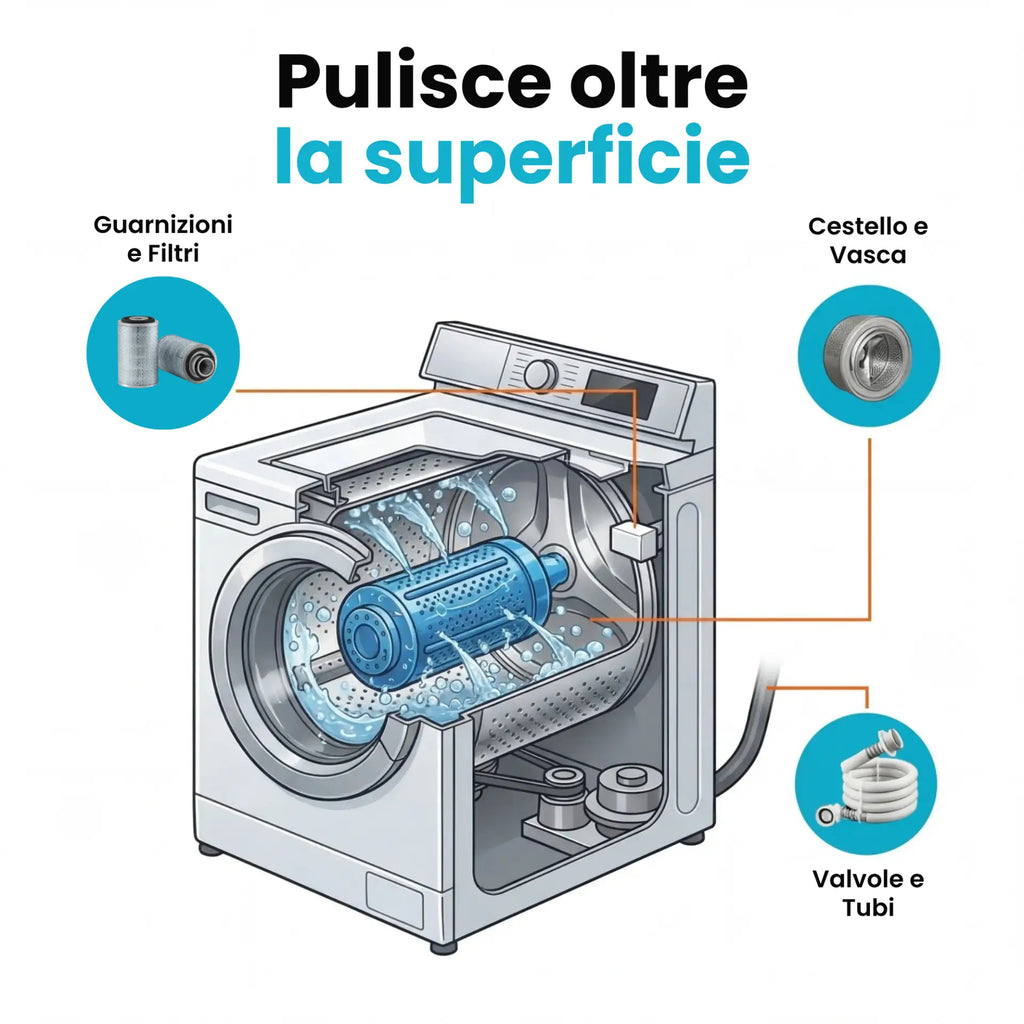 Pastiglie per la pulizia profonda della lavatrice