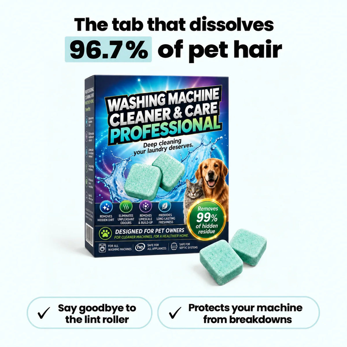 Deep cleaning tablets for washing machines