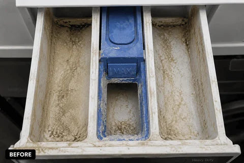 Detergent residue before